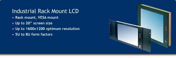 12 inch to 20 inch industrial rackmount flat panel LCD monitor for 19 inch racks and cabinets