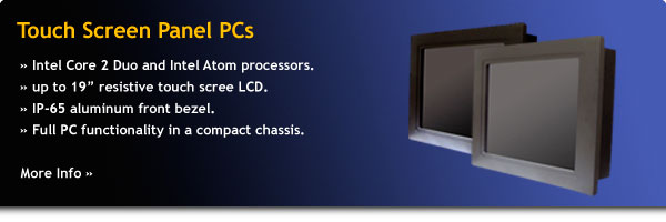 industrial panel-mount touch panel computer is slim and compact, offers full PC functionality for control terminals in industrial control, monitoring, point-of-service applications