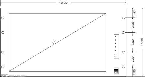 RM-WX17T wide screen LCD TV monitor front view drawing