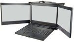 rugged lunchbox portable workstation MPC-3900 with dual processor, 20 inch UXGA LCD screen series front side view