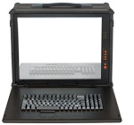 rugged lunchbox portable workstation MPC-3900 with dual processor, 20 inch UXGA LCD screen series front side view