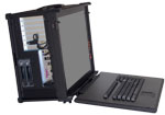 rugged lunchbox portable workstation MPC-3900 with dual processor, 20 inch UXGA LCD screen left side view