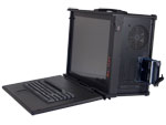 rugged lunchbox portable workstation MPC-3900 with dual processor, 20 inch UXGA LCD screen right side view