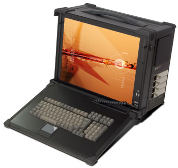 rugged lunchbox portable workstation MPC-3900 with dual processor, 20 inch UXGA LCD screen