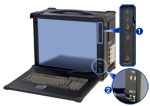 rugged lunchbox portable workstation MPC-3900 with dual processor, 20 inch UXGA LCD screen series front side view