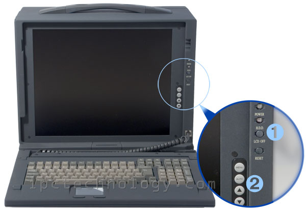 lunchbox style portable workstation MPC-8000 series front side view of system chassis