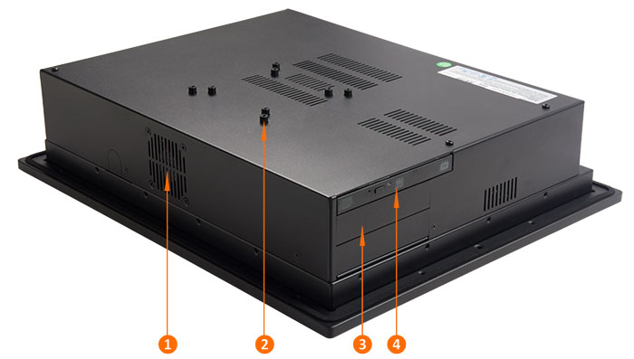 Rugged HMI system for industrial control, panel PC PPC-120 touch screen computer comes with 2 PCI slots. Factory automation, industrial control automation, human machine interface.