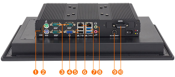 PPC-125 industrial touch screen PC for HMI, operator interface console, control interface, embedded applications in factory and machine automation