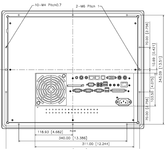 open frame panel PC PPC-100 drawings