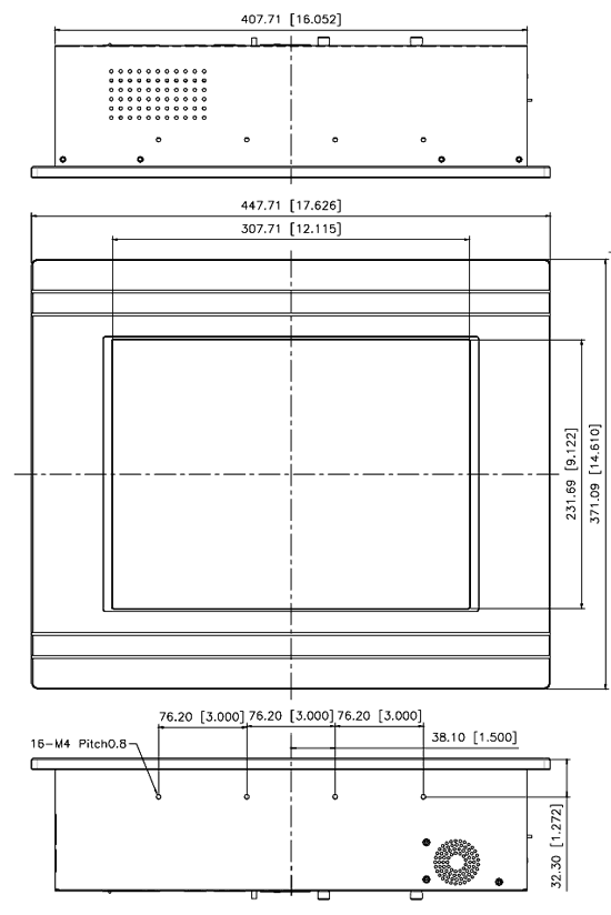 open frame panel PC PPC-100 drawings