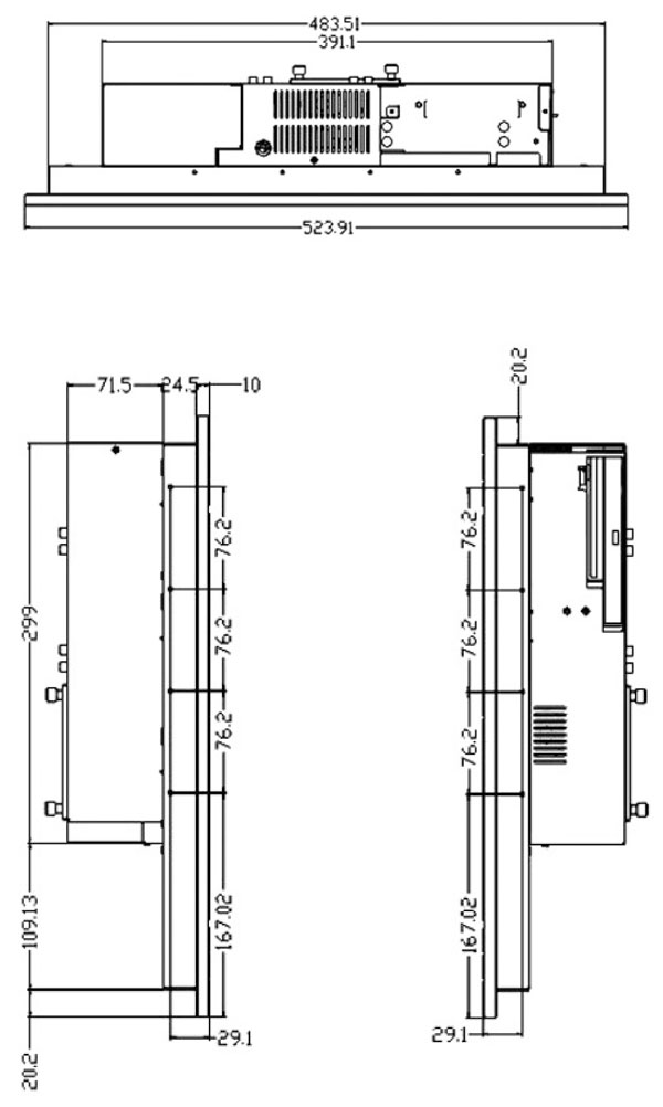 open frame panel PC PPC-100 drawings