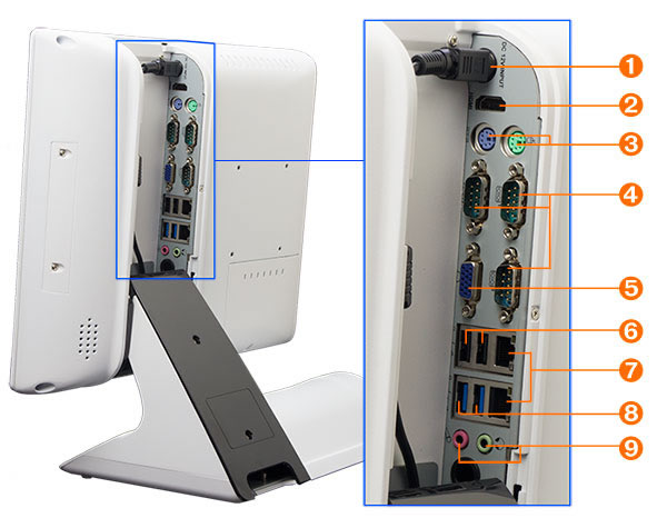 Helios quad-core POS workstation with VFD and MSR.