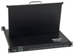 SMK-480WX17 KVM console with 8-port KVM switch, widescreen 17 inch LCD monitor back side view