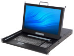 SMK-480WX17 KVM console with 8-port KVM switch, widescreen 17 inch LCD monitor front side view