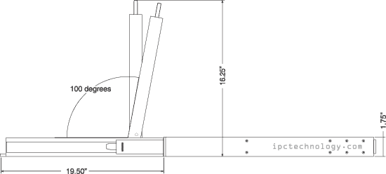 aluminum body server LCD console SMK-520LS17 dimensional drawing