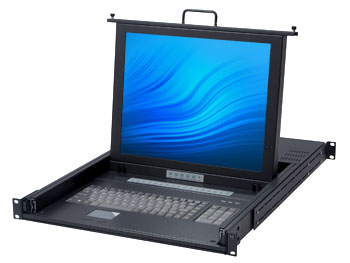 dual interface, 8-port USB and PS/2 KVM switch server LCD console SMK-980S17