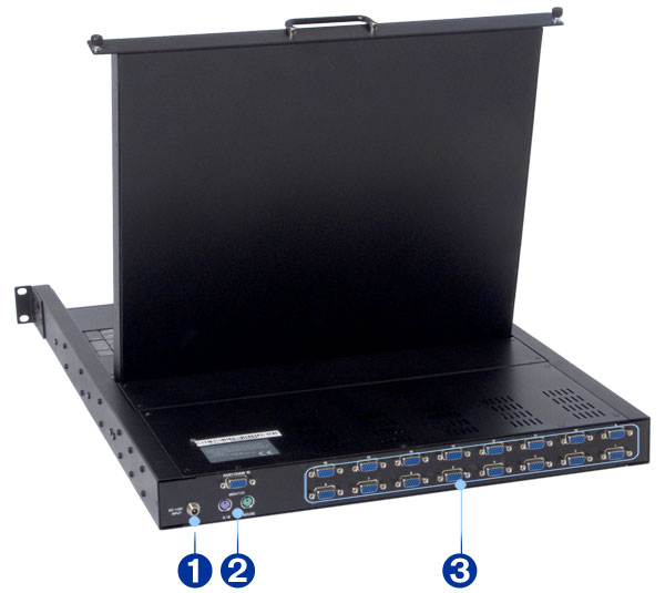 keyboard monitor switch SMK-580S19 with 19 inch LCD monitor and 8-port keyboard monitor mouse switches