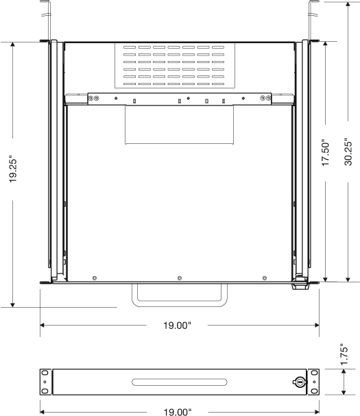 DKM 15 series industrial LCD monitor keyboard pull-out drawer mechanical drawings