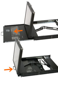 industrial LCD monitor keyboard pull-out drawer with mouse