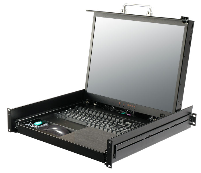 DKMHD17 short depth rack mount KVM console
