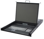 aluminum body rack LCD console with fold away LCD. The SMK-520LS17 front side details