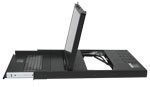 aluminum body rack LCD console with fold away LCD. The SMK-520LS17 side view details