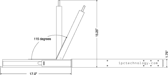 aluminum body server LCD console SMK-520LS17 dimensional drawing