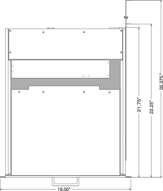 aluminum body server LCD console SMK-520LS17 dimensional drawing