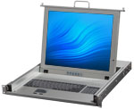 aluminum body rack LCD console with fold away LCD. The SMK-520LS17 front side details