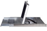 aluminum body rack LCD console with fold away LCD. The SMK-520LS17 side view details