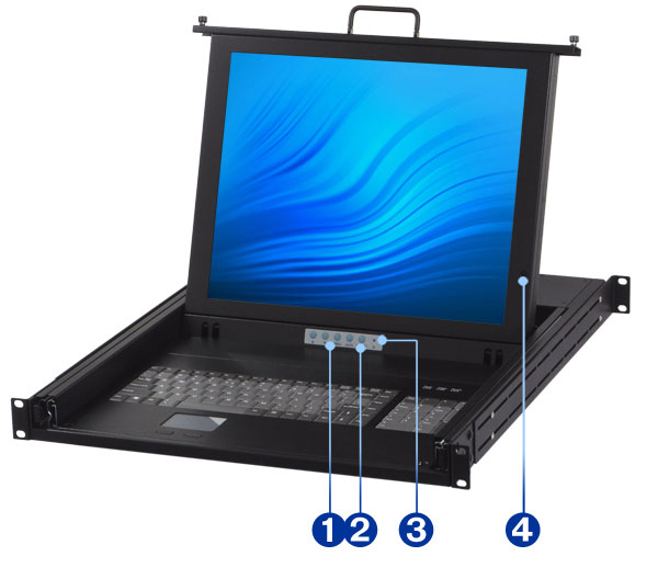 SMK-920S17 dual interface server LCD console front side view