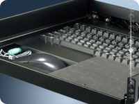 industrial LCD monitor keyboard pull-out drawer with mouse