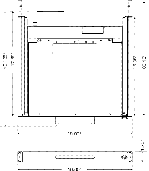 DKM 15 series industrial LCD monitor keyboard pull-out drawer mechanical drawings