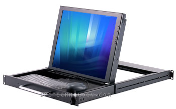 17 inch SXGA industrial LCD monitor keyboard and optical mouse in a pull-out drawer DKM-SX17M