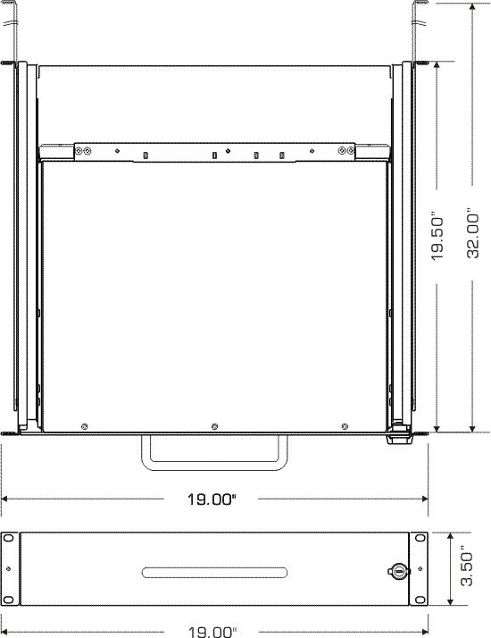 industrial LCD monitor keyboard pull-out drawer