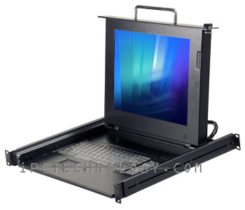 industrial LCD monitor keyboard pull-out drawer