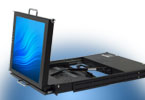 dual rail rack LCD console drawer with 8 port KVM switch
